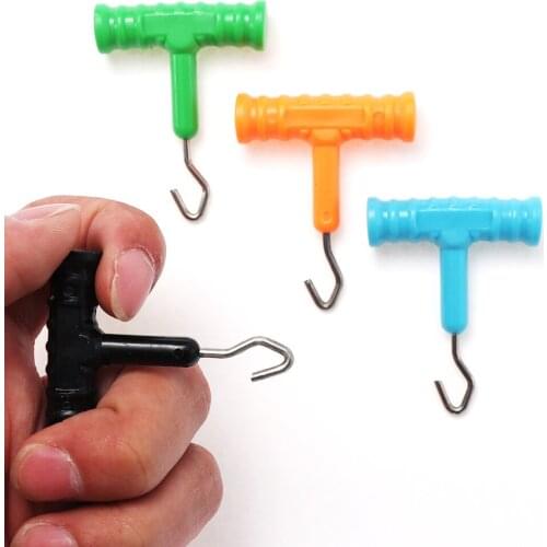 NEW 3PCS ABS Grip+Stainless Steel Smooth Knot Hook Carp Fish Knot Puller Rig Making Rig Tool Terminal Fishing Tackle Accessories