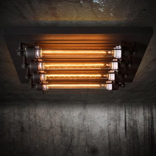 New Vintage 4 head iron cage ceiling light loft lustre lamps for home decor restaurant dinning room fixture