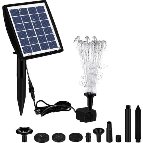 2W/6V Floating Solar Fountain Swimming Pool Automatic Fountain Pump Waterproof Plastic Garden Aquarium Spray Nozzle 200L/h