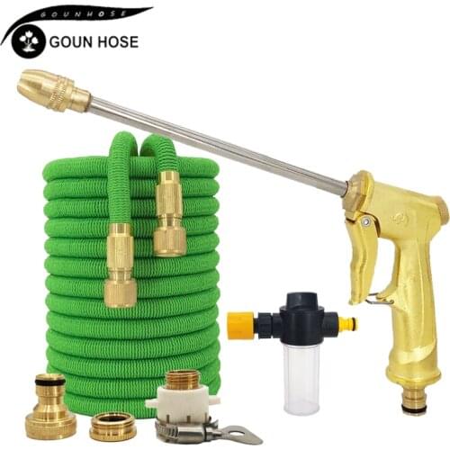 Expandable Hose High Pressure Hose Plastic Hose Accessible Tube With Spray Gun Watering Latex Double Garden Hose 25FT-100FT