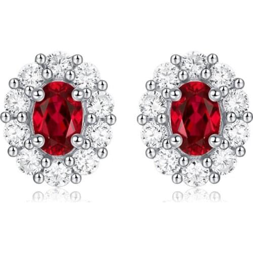 S925 sterling silver simple design, shiny Ruby pop earrings, ladies engagement gifts, anniversary gifts, luxury jewelry