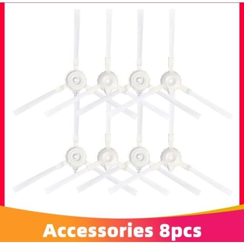 Washable 4/8 Pcs Side Brushes for 360 S6 Robot Vacuum Cleaner Replacements Spare Parts White Flexible silicone material