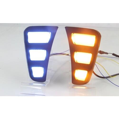 Led DRL Daytime Running Light for Kia Pegas blue night Turn Signal accesorios para auto