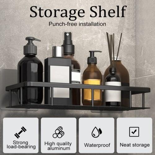 Bathroom Shelf No-drill Corner Jousekeeper On Wall Storage Wall Shelves Single Dual Layers Corner Closet Orgainzer For Bathroom