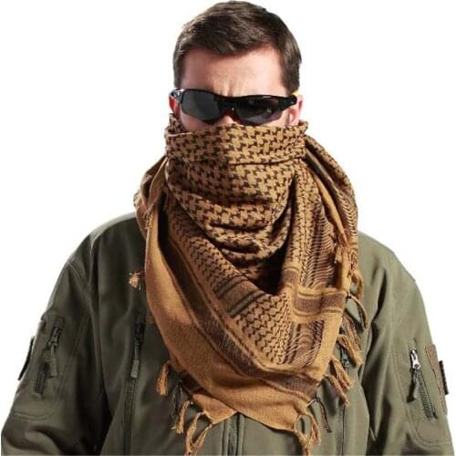 Military Uniform Tactical Scarf Outdoor Army Arab Scarf Shawl Scarve Wrap with Tassel for Men Militar Soldier Scarves 110*110CM