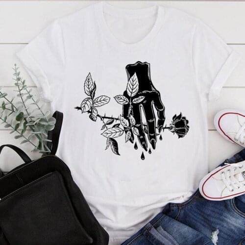 Women Clothes Cartoon Flower New Cute Printing Casual Summer Print Fashion Tshirt Female Short Sleeve Tee Top Graphic T-shirt