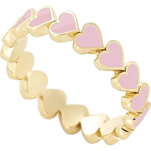 Anillos Vintage Romantic Exquispendant Red Love Geometry Enamel Rings Ladies Jewelry Бижутерия Для Женщин 2021 New