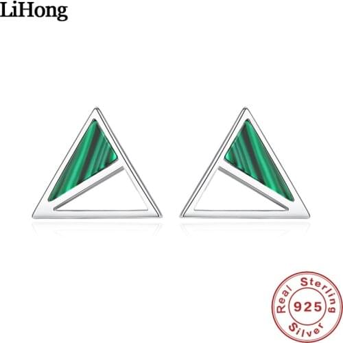 For Women S925 Sterling Silver Triangle Shape Stud Earrings Fashion Geometric Sterling Silver Jewelry