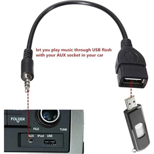HOT SALE 3.5mm Male Audio AUX Jack to USB 2.0 Type A Female OTG Converter Adapter Cable