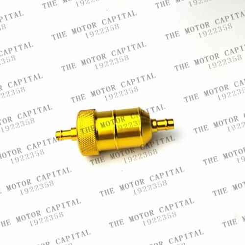 Gold Universal Anodized alloy Oil Filters Motorcycle Dirt Bike Inline Oil Gas Fuel Filter