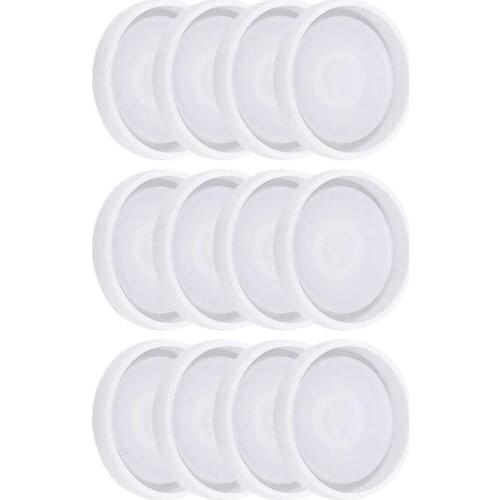 12 Pack DIY Round Silicone Coaster Molds Silicone Resin Mold Clear Epoxy Molds for Casting with Resin