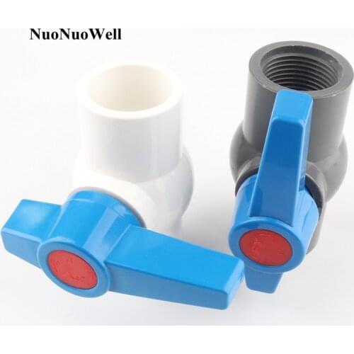 15pcs 25mm PVC Ball Valve 3/4" Female Thread Globe Valve Garden Water Pipe Connectors Irrigation Aquarium Tank Tools Tube Joints