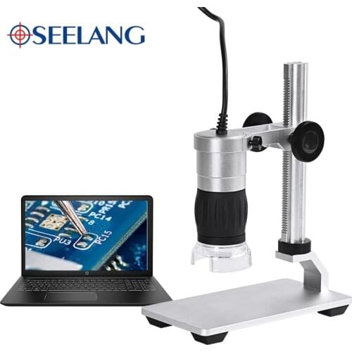2.1MP HD chip aluminum alloy body USB Stereo microscope Handheld Portable zoom 200X LED Soldering PCB Solder smartphone Repair