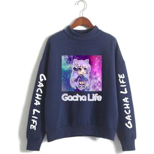 2021 Gacha Life Turtleneck Hoodies Sweatshirts Men Women Unisex Letters Print Tracksuit Pullovers Harajuku Casual Clothing