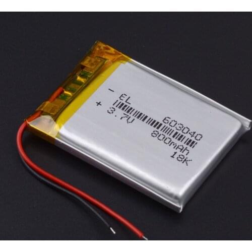 3.7V 800mAh 603040 Lithium Polymer LiPo Rechargeable Battery For Mp3 Mp4 Mp5 DIY PAD DVD E-book bluetooth speaker video recorder