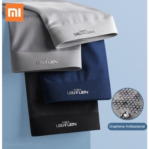 4pcs Xiaomi Underwear Men Boxer Panties Men Underpants Boxers Shorts Ice Silk Underwear Mens Seamless Natural High Quality Brand