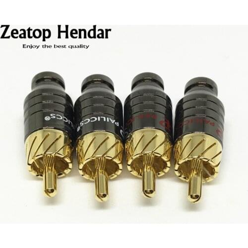 4Pcs Gold Plated Copper Paliccs RCA Plug Adapter Connector Fit 5MM Diameter RCA Cable Audio Plug
