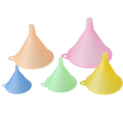 5 PCS Small Medium Large Variety Liquid Colorful Plastic Funnel Oil Funnel Small Medium Liquid Kitchen Set Oil Large Variety Kit