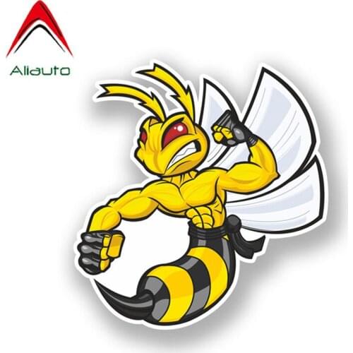 Aliauto Funny Angry Cartoon Hornets Car Sticker Colored Decorative PVC Decal for Toyota Chevrolet Honda Hyundai Kia,13CM*14CM