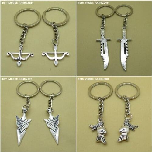 Keychain Keyring Bow Arrow Dagger Knife Head Knight Bag Charms Key Chains Rings