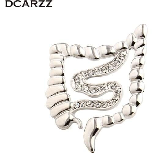 Gold Colors Intestines Brooch Gastroenterology Pin Medical Jewelry for Doctor Nurse Biology/Medical Intern Gift