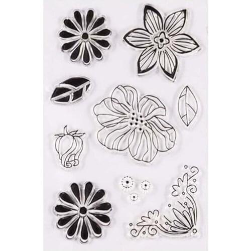 Flower Transparent clear stamp for DIY Scrapbooking/Card Making/Kids Christmas Fun Decoration Supplies
