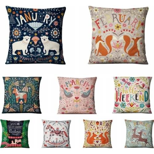Super Soft Velvet Home Pillow Decorations Nordic Animal Printed Cushion Decorative Pillows Sofa Throw Pillow 45*45cm