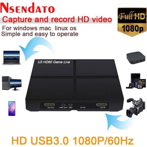 Ezcap 263 1080P 60 AV HD To USB 3.0 Video Capture Card Drive Free Phone PC HD Game Recording Live Streaming Broadcast with Mic