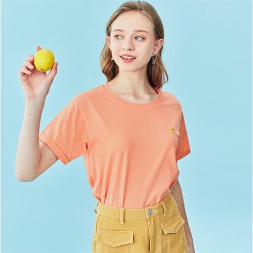 Женские хлопковые футболки Giordano China At AliExpress