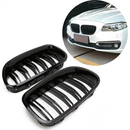 Gloss Black Kidney Grill Racing Grille Dual Line For BMW F10 F11 F18 5 Series M5