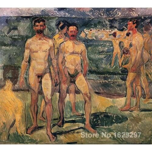 Famous Edvard Munch painting Bathing Men Hand painted High quality