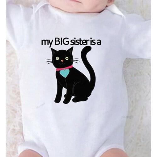 Clothes for Newborns Toddler Winter Costume Cat Print Big Sister Newborn Baby Clothes Kids Clothing Winter Bodysuits