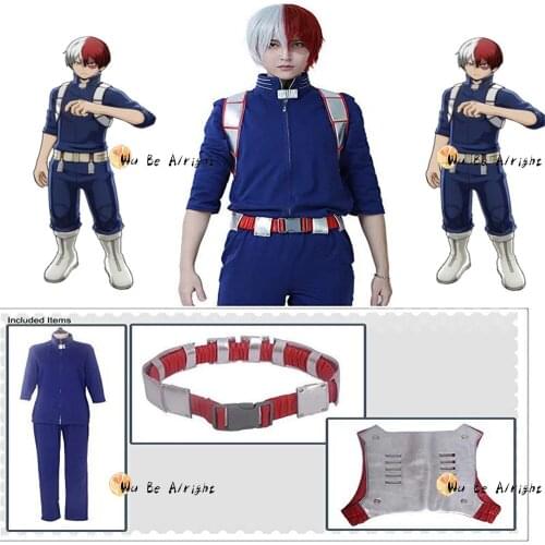 Anime Boku no Hero Academia Cosplay Costume My Hero Academia Todoroki Shoto Jumpsuits Rompers uniform Cosplay Halloween Costume