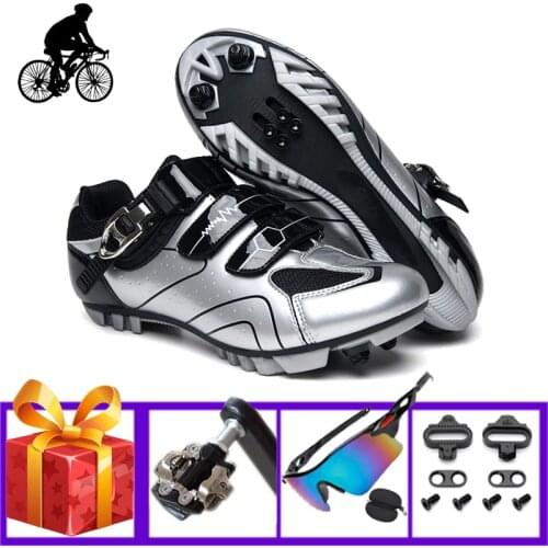 Riding Bicycle Sneakers Add Spd Pedals Self-locking Breathable Unisex Mountain Bike Shoes Wear-resistant Outdoor Riding Footwear