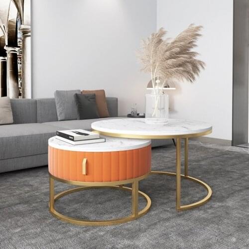Nordic Living Room Round Coffee Tables Simple Modern Small Apartment Bedroom Bedside Table Home Furniture Restaurant Endtable WF