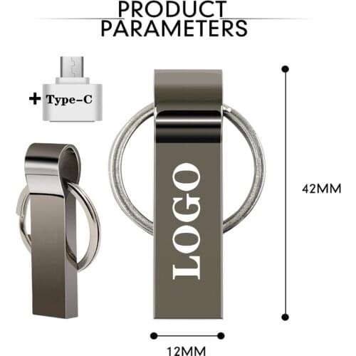 Metal Usb Flash Drive 256GB Pen Drive High Speed Type-C Flash Memory Card 128GB Pendrive 64GB 32GB 16G 8GB 4GB U Disk Print Logo