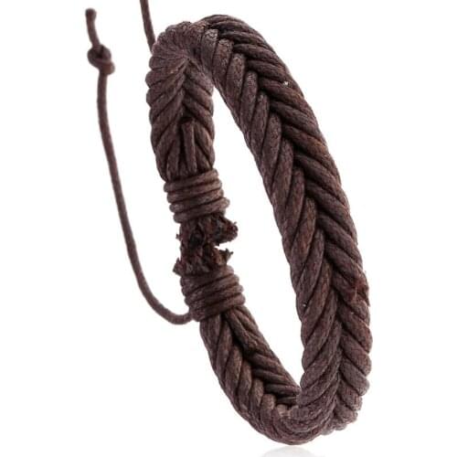 New Vintage Women Men Wristband Jewelry Handmade Waving String Bracelet Black Brown Rope Chain Bracelet Wrap Surf Bracelet