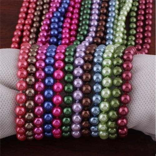 New Arrival Luxury Bridal Glass Simulated Pearl Necklace for Women Party Wedding Handmade Long Pendant Necklace Christmas Gift