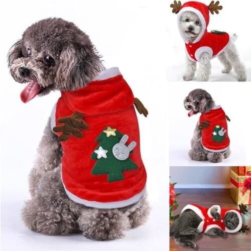 For Pet Dog Christmas Costumes Puppy Cat Clothes Furry Coat Hoodie Apparel New