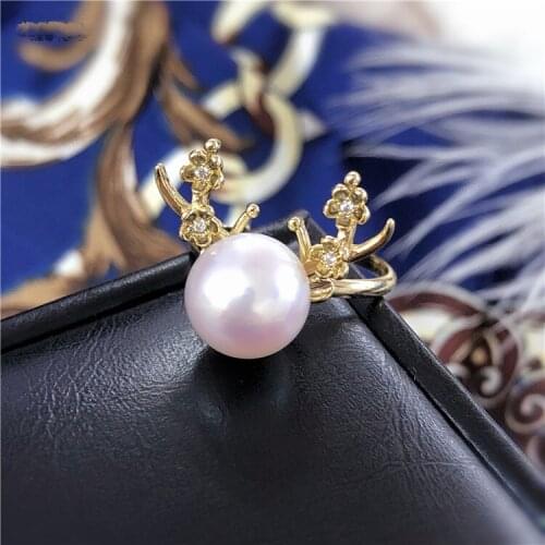 Wholesale ADJUSTABLE Gold Plated Deer Shape Ring Mountings Findings Jewelry Settings Parts for Pearls Beads Stones, 10pcs/lot
