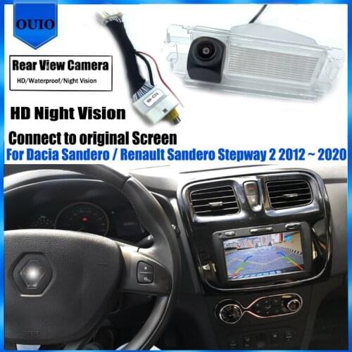 Original Screen Video Input Rear Camera For Dacia Sandero / Renault Sandero Stepway 2 2012 ~ 2020 Reverse Back Up Parking Camera