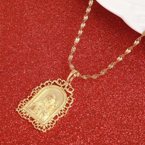 Virgin Mary Necklace Pendant Necklaces Religious Jewelry for Women Men