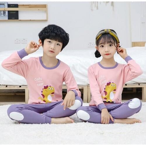 Boys Girls Pajamas Autumn Winter Long sleeves Childrens Clothing Set Sleepwear Cotton Pyjamas Sets For Kids 2 4 6 8 10 12 Years