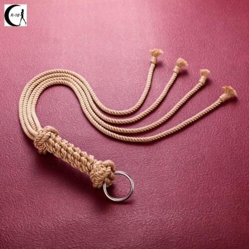 Handmade Shibari Rope Whip SM Sex Slave Humiliation Shame Play Soft Cotton Rope Punishment Tool Erotic Restraint Adult Games