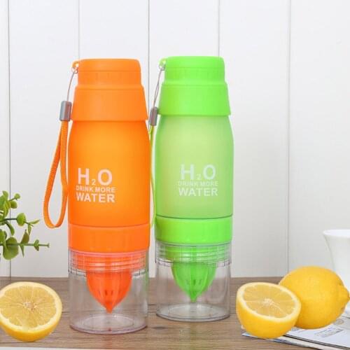 Portable 650ml Cup Manual Tour Leak Proof Sport School Juicer H2O Drink More Water Outdoor Drinking Bottle Plastic Water Bottle