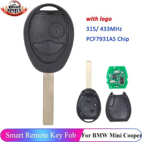 KEYECU Car Remote Key for BMW Mini Cooper S R50 R53 ONE Full 7935 PCF7930/ PCF7931AS 315MHz 433MHz Auto Smart Car Key with Logo