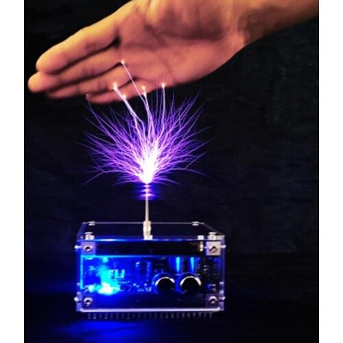 Christmas Gift Newest 10CM Flat-panel Bluetooth Music Tesla Coil High Frequency and High Voltage Pulse Test Apparatus