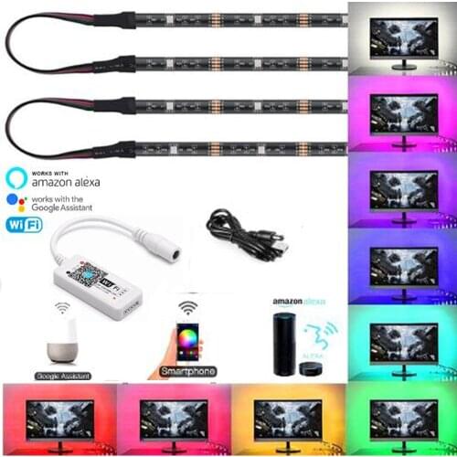 Magic Home USB LED Backlight 5V Smart wifi LED Strip Light 5M 5050 RGB Multi Color LED Tape Lamp Phone Control TV Bedroom Night