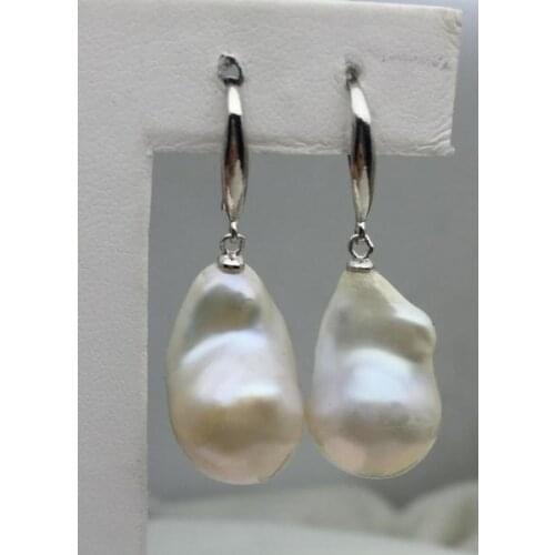 Unique Pearls jewellery Store 14-17mmx22-28mm Huge Baroque Freshwater Pearl Dangle Earring Charming Women Jewelry