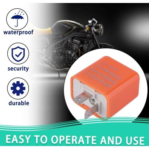 2 Pin Universal Speed Adjustable LED Flasher Relay Motorcycle Turn Signal Indicator Easy to Install Indicator Orange